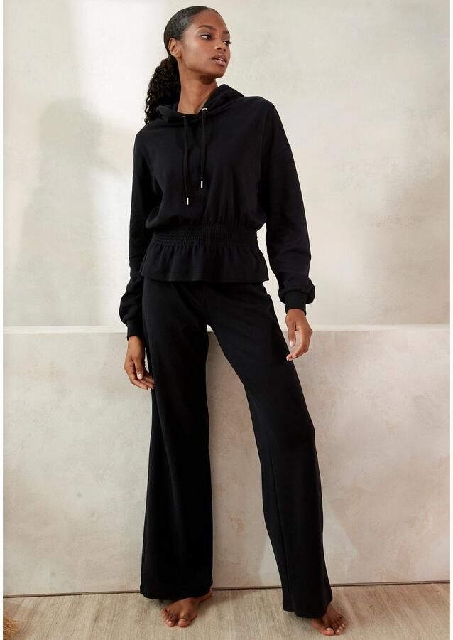 Lascana Hoodie met elastische rimpeling in de taille loungewear - Foto 3