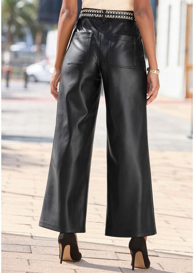 Lascana Imitatieleren broek in rechte vorm kunstleer feestelijk modern
