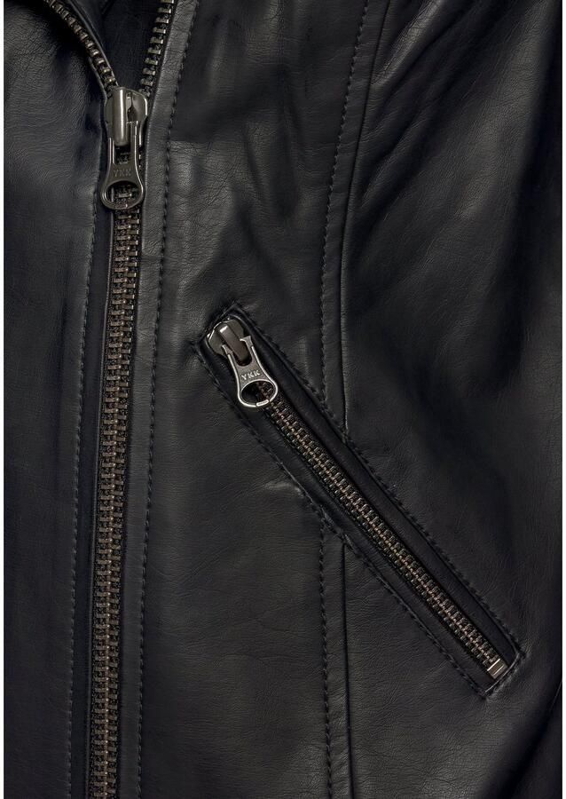 Lascana Imitatieleren jack met biker-details korte bikerjack figuurvormend - Foto 2