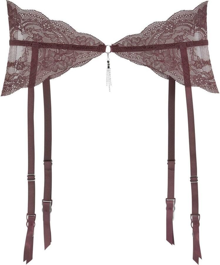 Lascana Jarretelgordeltje van fijne gebloemde kant in transparante look