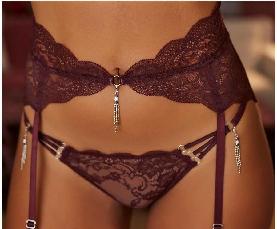 Lascana Jarretelgordeltje van fijne gebloemde kant in transparante look - Foto 2