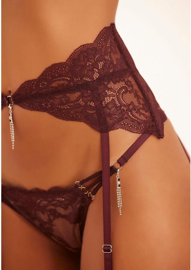 Lascana Jarretelgordeltje van fijne gebloemde kant in transparante look - Foto 5