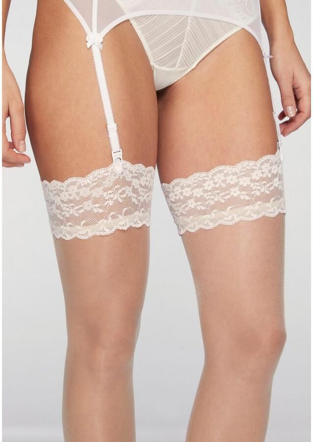 Lascana Jarretelkousen Bruiloft jarretelkousen Huwelijkskous met extra brede punt (1 paar)