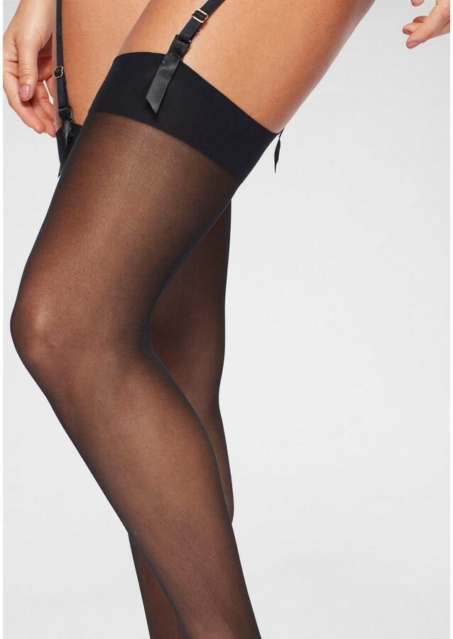 Lascana Jarretelkousen met siliconenvrije sokranden (set 2 paar)