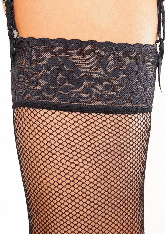 Lascana Jarretelkousen van netmateriaal met fijne kanten band (2 paar) - Foto 2