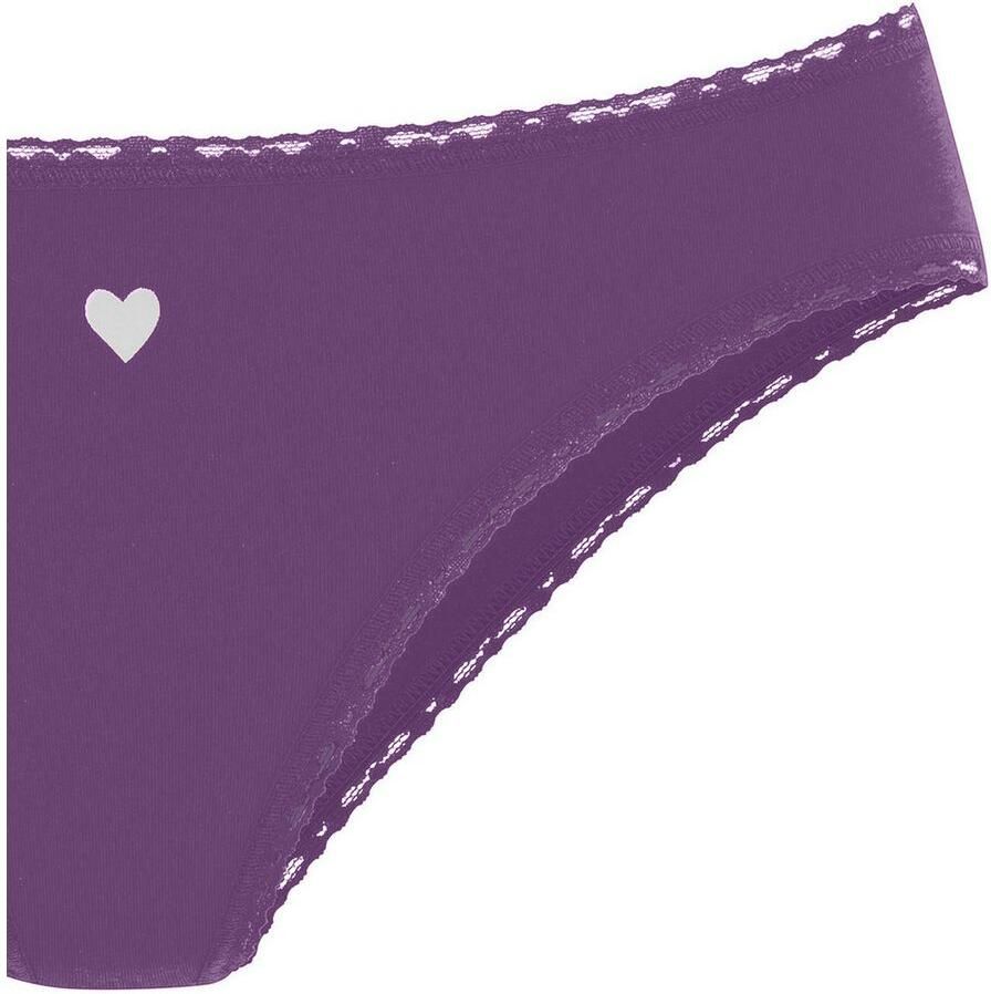 Lascana Jazzpants met schattige hartjesprints en van elastische katoenkwaliteit (Set van 5)