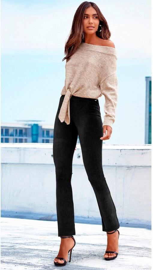 Lascana Jazzpants uit zacht materiaal in cordlook loungewear - Foto 3