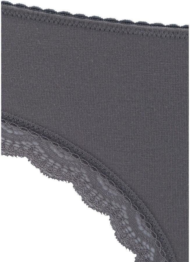 Lascana Jazzpants van elastische katoen met fijne kant met opbergdoos (Set van 5)