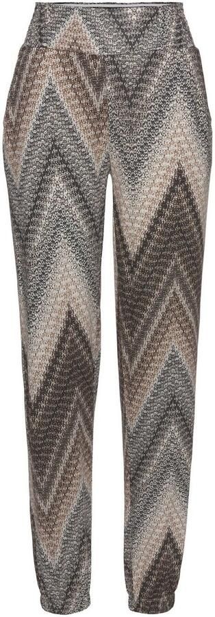 Lascana Jerseybroek met all-over print en zakken elastische tailleband strandbroek - Foto 4