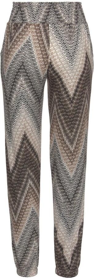 Lascana Jerseybroek met all-over print en zakken elastische tailleband strandbroek - Foto 5