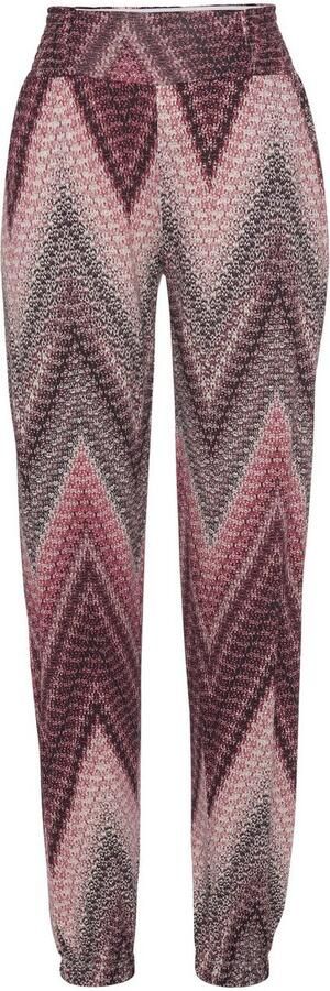 Lascana Jerseybroek met all-over print en zakken elastische tailleband strandbroek - Foto 6