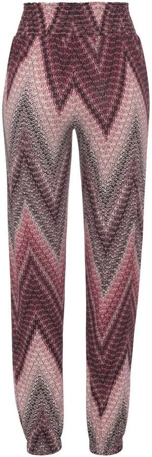 Lascana Jerseybroek met all-over print en zakken elastische tailleband strandbroek - Foto 7