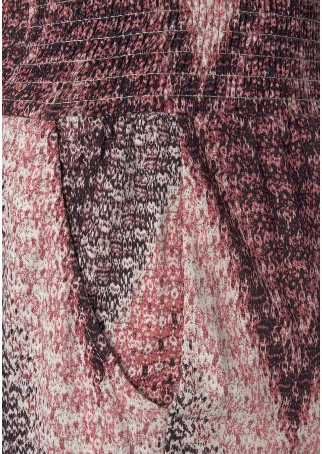 Lascana Jerseybroek met all-over print en zakken elastische tailleband strandbroek - Foto 3