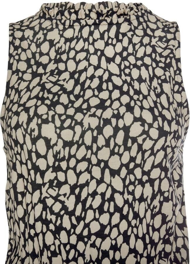 Lascana Jerseyjurk met all-over print midi jurk hoge sluiting zomers-elegant