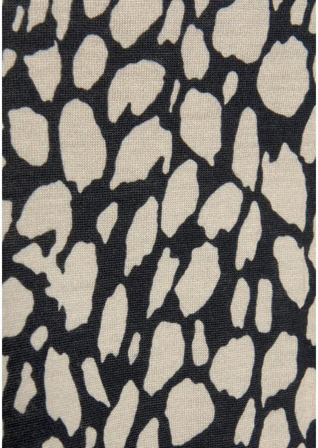Lascana Jerseyjurk met all-over print midi jurk hoge sluiting zomers-elegant - Foto 3