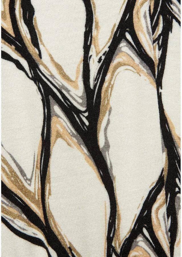 Lascana Jerseyjurk met all-over print midi jurk hoge sluiting zomers-elegant - Foto 3