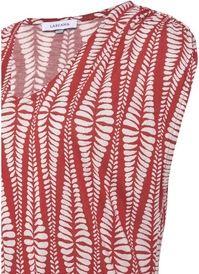 Lascana Jerseyjurk met brede smockband kort zomerjurk met alloverprint