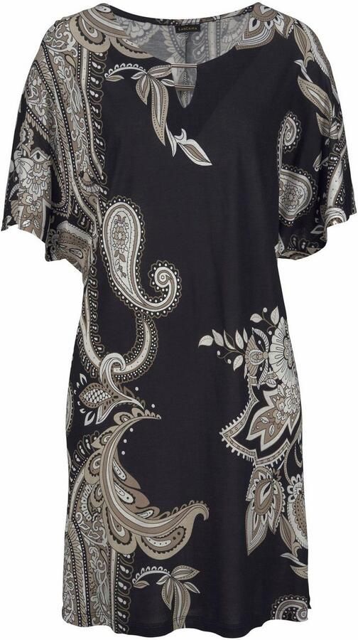 Lascana Jerseyjurk met decoratief detail bij de halslijn zomerse tuniekjurk strandjurk - Foto 9