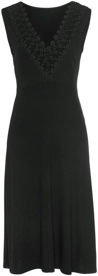Lascana Jerseyjurk met kanten inzet aan de achterkant mouwloos elegant casual - Foto 4