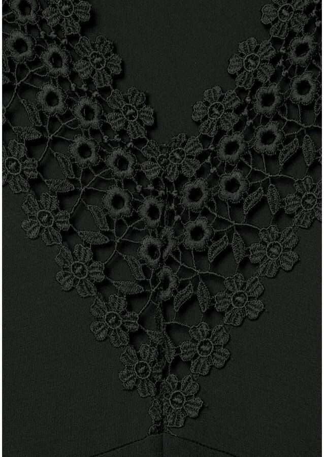 Lascana Jerseyjurk met kanten inzet aan de achterkant mouwloos elegant casual