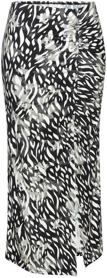 Lascana Jerseyrok met plooien aan de zijkant en split midi rok met all-over print - Foto 6