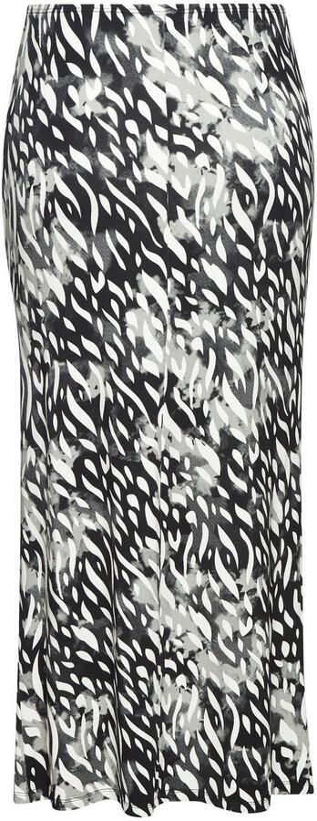 Lascana Jerseyrok met plooien aan de zijkant en split midi rok met all-over print - Foto 5