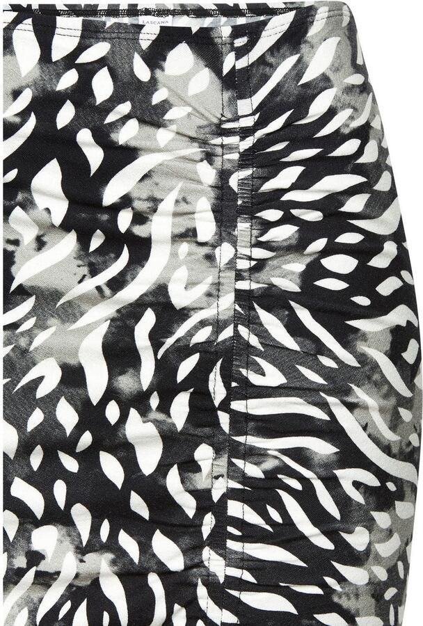 Lascana Jerseyrok met plooien aan de zijkant en split midi rok met all-over print - Foto 4