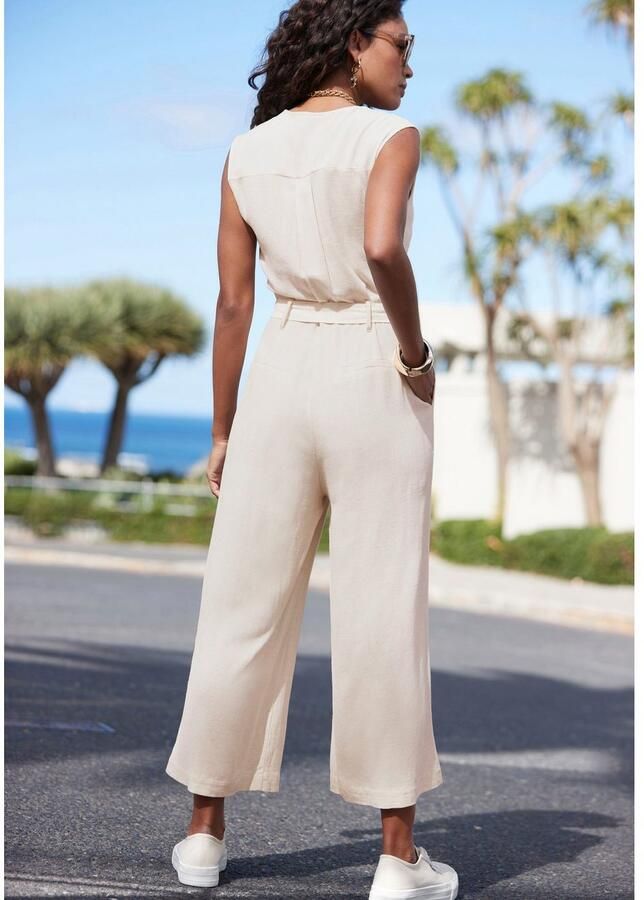 Lascana Jumpsuit en zakken zomerse jumpsuit casual-chic (Met een bindceintuur)