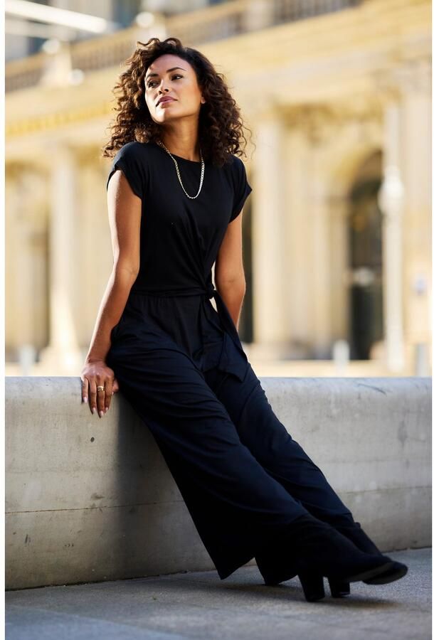 Lascana Jumpsuit in culotte-stijl met knoopdetail in de taille vrouwelijke jumpsuit feestelijk - Foto 3