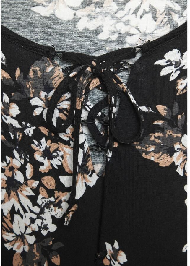 Lascana Jumpsuit met volant aan de 3 4-mouw korte jumpsuit met bloemenprint - Foto 3