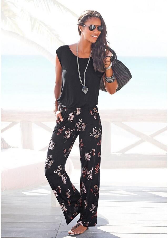 Lascana Jumpsuit met wijd been en zakken losse jumpsuit zomers - Foto 3