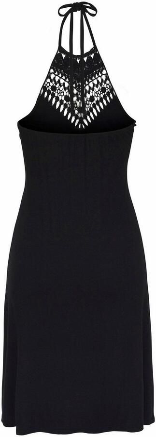 Lascana Jurk in haltermodel met kantinzet korte zomerjurk strandjurk - Foto 6