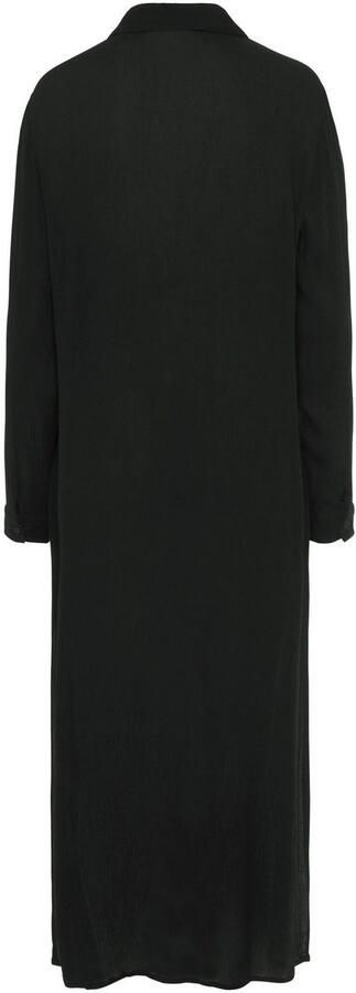 Lascana Jurk met overhemdkraag Cover-up gekreukte viscose maxijurk met split knoopsluiting voor - Foto 5