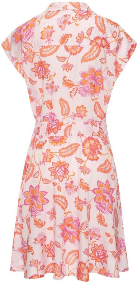 Lascana Jurk met overhemdkraag van linnenmix met reverskraag all-over print (Met een bindceintuur) - Foto 7