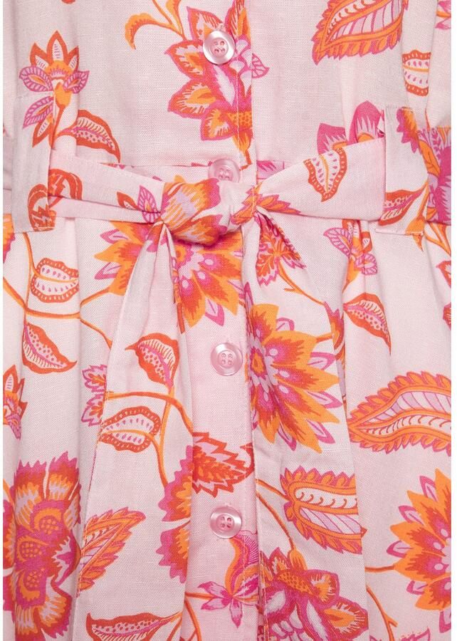 Lascana Jurk met overhemdkraag van linnenmix met reverskraag all-over print (Met een bindceintuur) - Foto 2