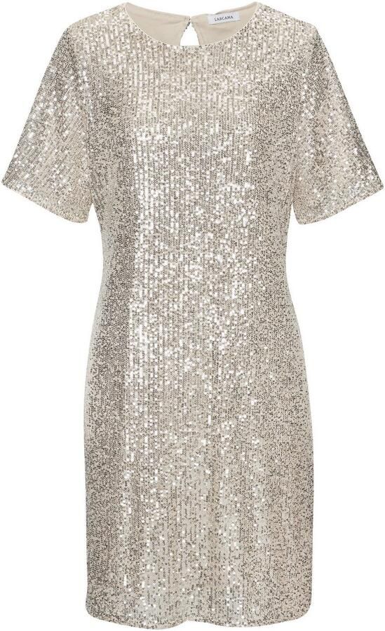 Lascana Jurk met pailletten feestelijk glitterjurk met korte mouwen - Foto 4