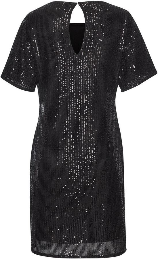 Lascana Jurk met pailletten feestelijk glitterjurk met korte mouwen - Foto 4