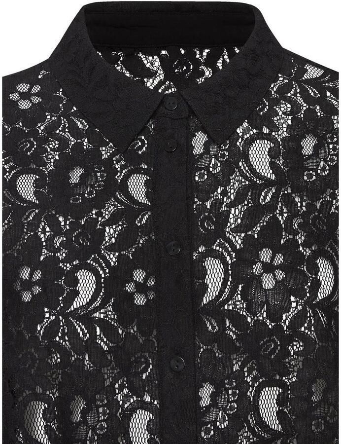 Lascana Kanten blouse met overhemdkraag kanten blouse transparante blouse feestelijk - Foto 3