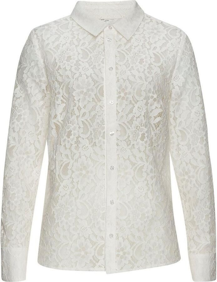 Lascana Kanten blouse met overhemdkraag kanten blouse transparante blouse feestelijk - Foto 2