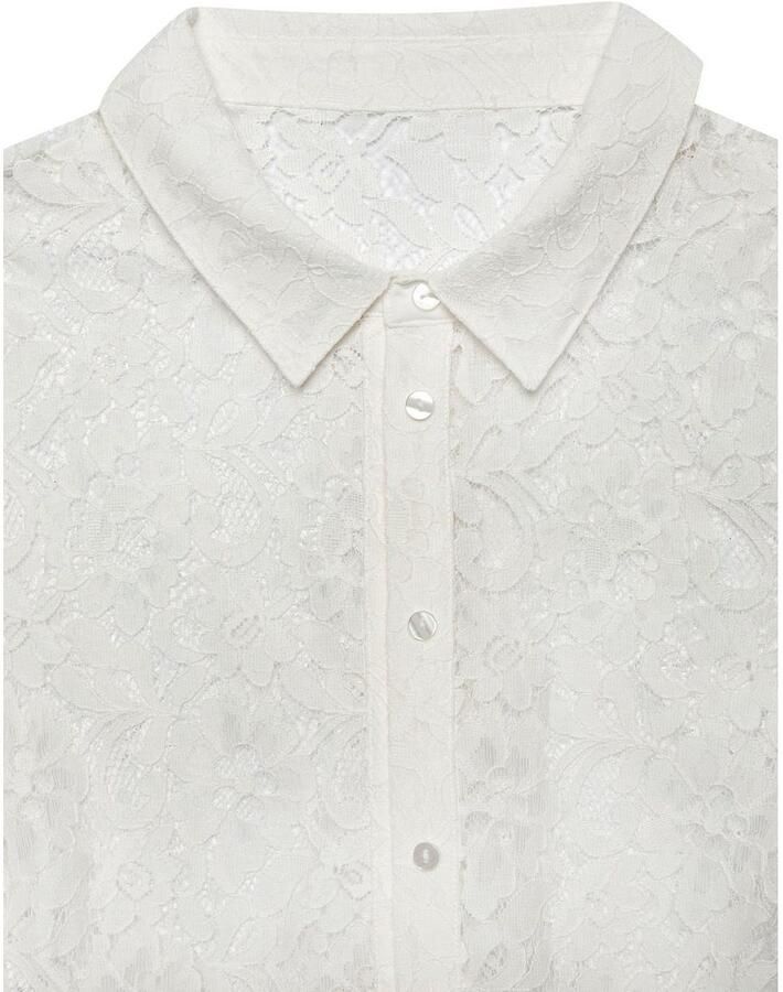 Lascana Kanten blouse met overhemdkraag kanten blouse transparante blouse feestelijk