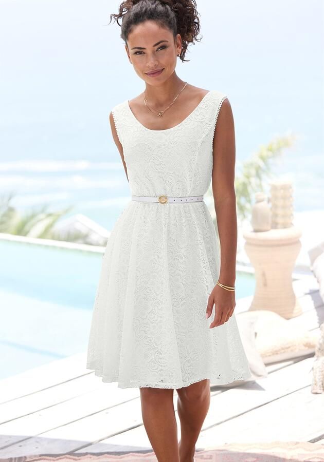 Lascana Kanten jurk met brede bandjes feestelijk - Foto 2