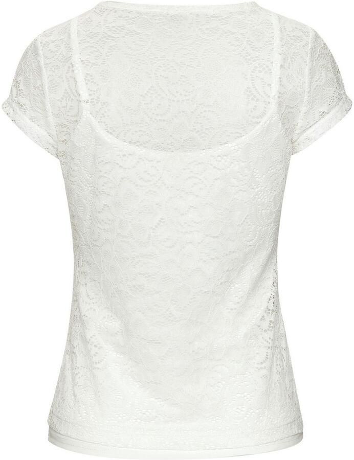 Lascana Kanten shirt met bloemmotief (set +Top)