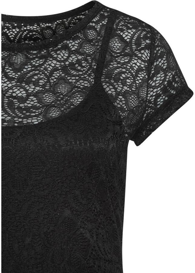 Lascana Kanten shirt met bloemmotief (set +Top)