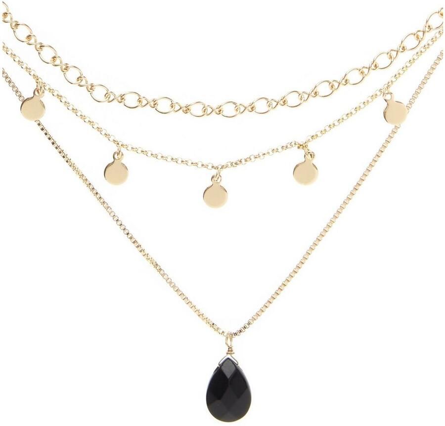 Lascana Ketting met hanger met natuursteen hanger meerlagig kettingset halsketting halssieraden