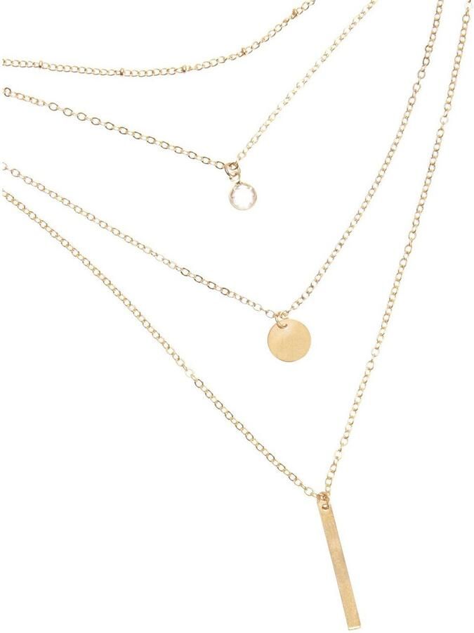 Lascana Ketting met hanger Vierreeks kettingset met hanger halsketting halssieraden