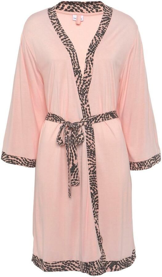 Lascana Kimono met gedessineerde contrastbies - Foto 6