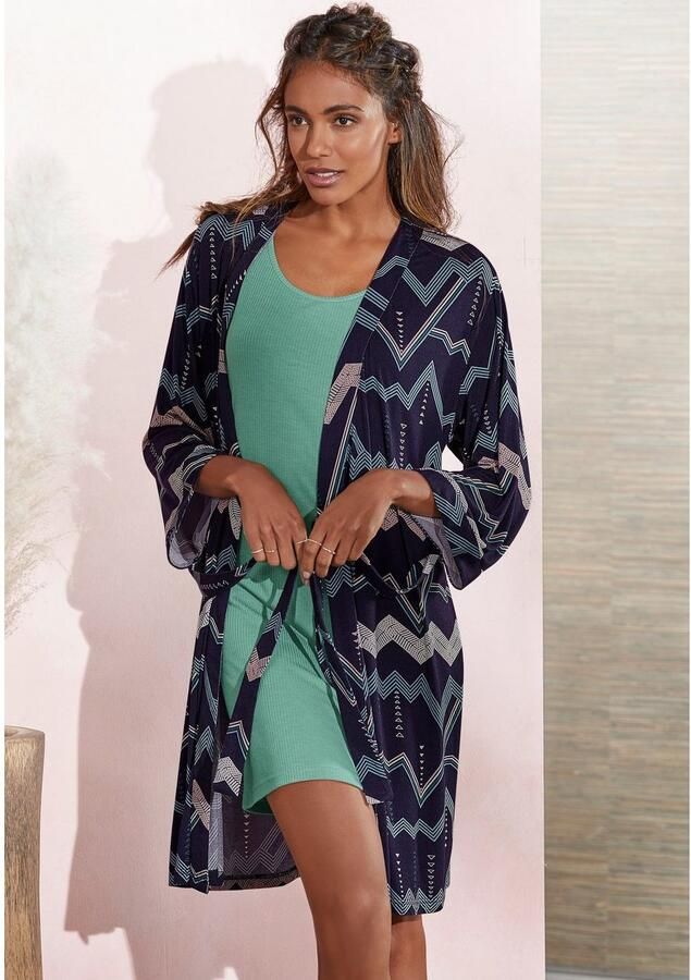 Lascana Kimono met grafisch zigzagmotief - Foto 2
