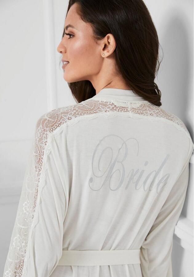 Lascana Kimono met kantinzet aan mouw schouder + rug - Foto 3