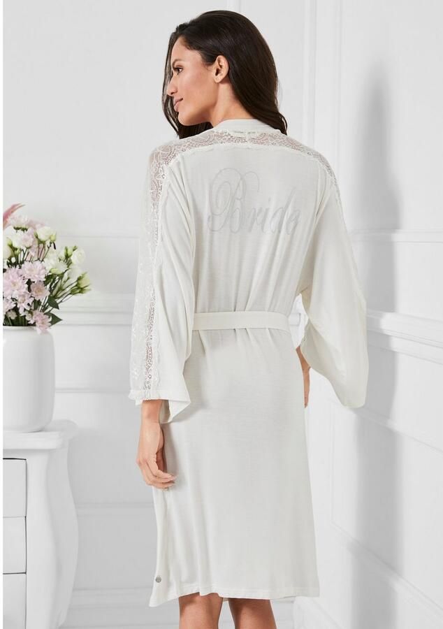 Lascana Kimono met kantinzet aan mouw schouder + rug - Foto 2