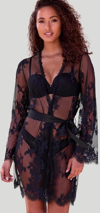 Lascana Kimono van prachtige eyelash-kant sexy lingerie verleiding ondergoed - Foto 5